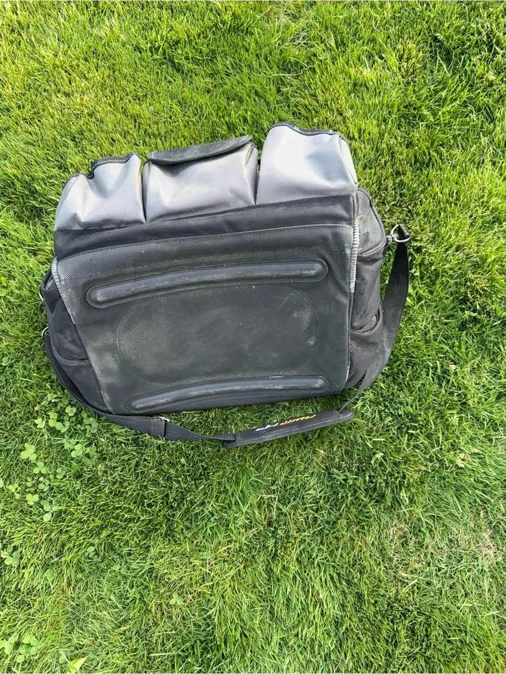 AWP HP Heavy Duty Tool Bag Electrician Contractor Work Tote 18” Black Yellow